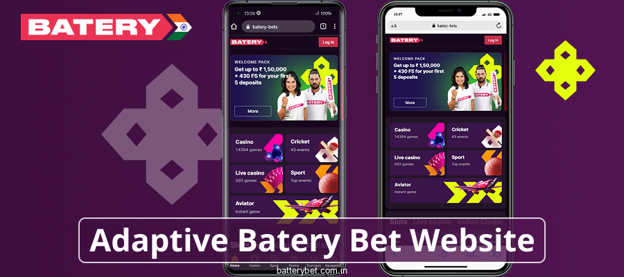 Batery Bet mobile website for Indians